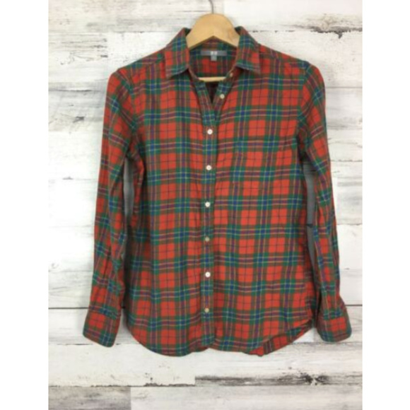 Uniqlo | Tops | Uniqlo Sz S Shirt Flannel Plaid Red Green Ls | Poshmark